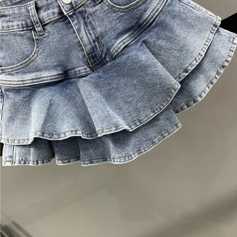 Daisy Denim Shorts Skirts