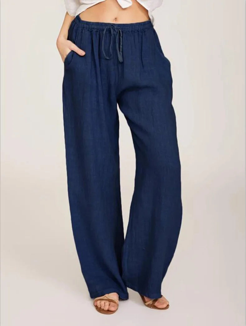 Ava Large Loose Cotton Hemp Casual Pants