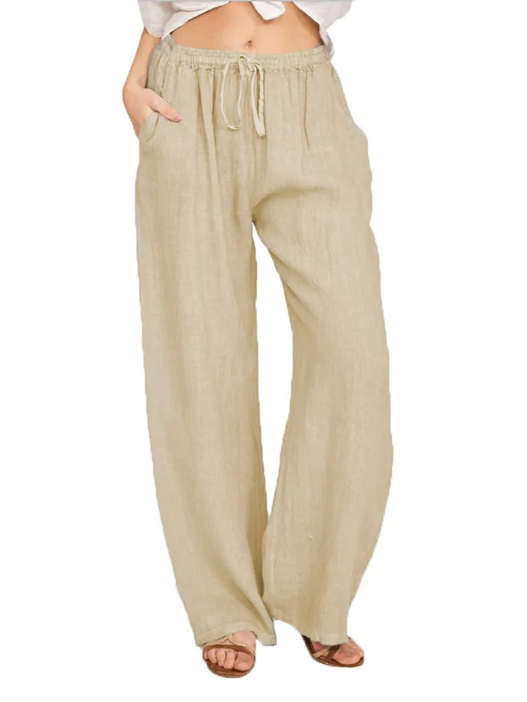 Ava Large Loose Cotton Hemp Casual Pants