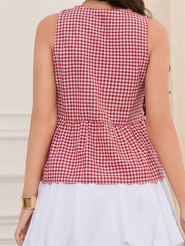 Grace Sleeveless V-neck Bow Tie-up Front