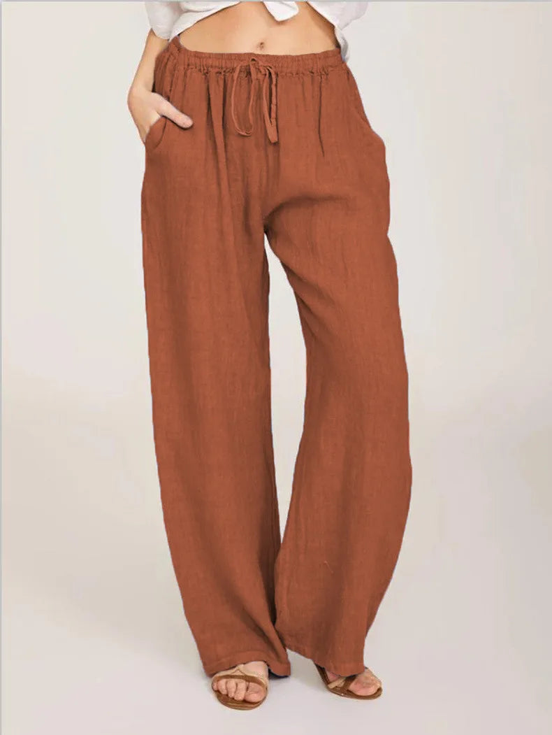 Ava Large Loose Cotton Hemp Casual Pants