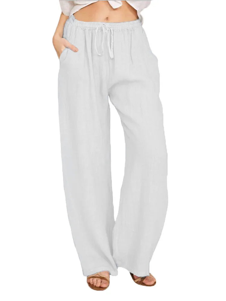 Ava Large Loose Cotton Hemp Casual Pants